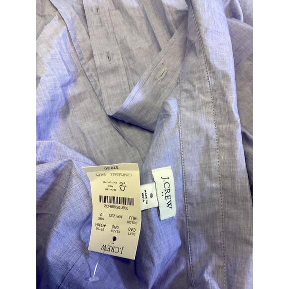 NWT J.Crew Women’s Essential Cotton Button-Down Shirt in Blue – Size Small - Picture 3 of 3